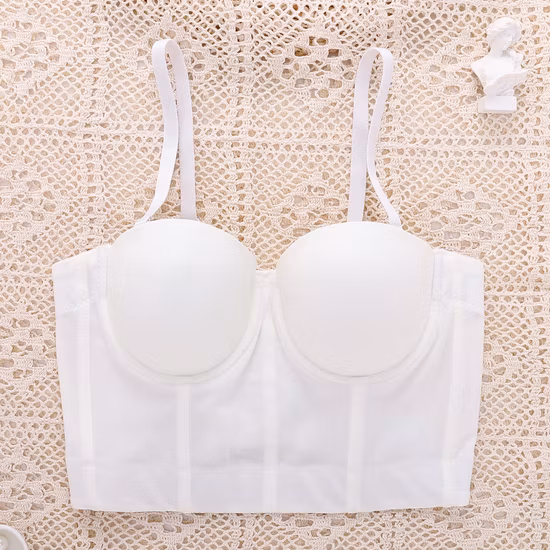 Sujetador con almohadilla en el pecho de color caqui de color puro, camisetas sin mangas con espalda descubierta, ropa interior, ropa exterior, traje de escenario a la moda para mujer