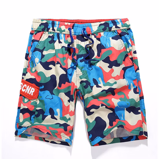 Pantalones cortos de playa de microfibra para hombre con impresión de sublimación de camuflaje personalizado